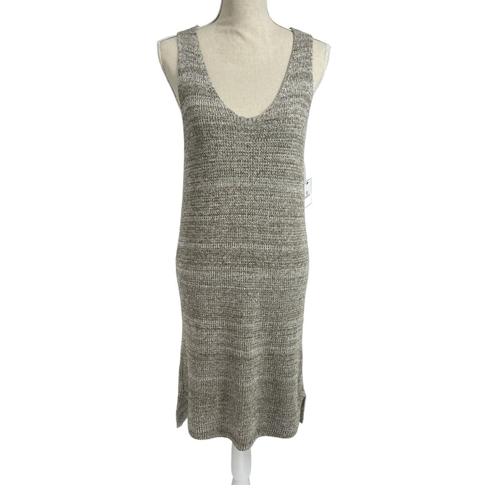 Susina Petite Womens Midi Sweater Dress Medium PM Sleeveless Marled Casual